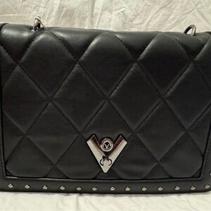 NWT Valentino Orlandi Black Quilted Shoulder Bag